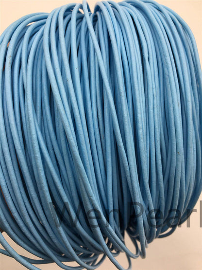 1.5mm,2mm sky blue Leather Cord,1 yard,5 yards,10 yards,round leather cord,DIY leather cord,LC2-104