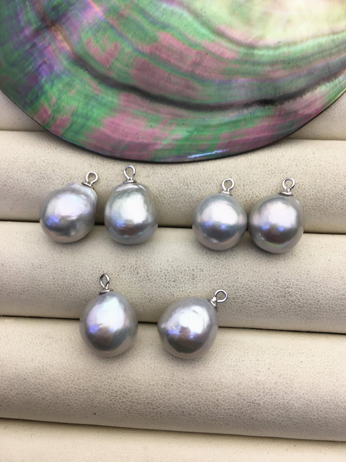 2 pairs AAA 11-12mm gray baroque drop edison freshwater pearl Pair,ED11-3A-2-44