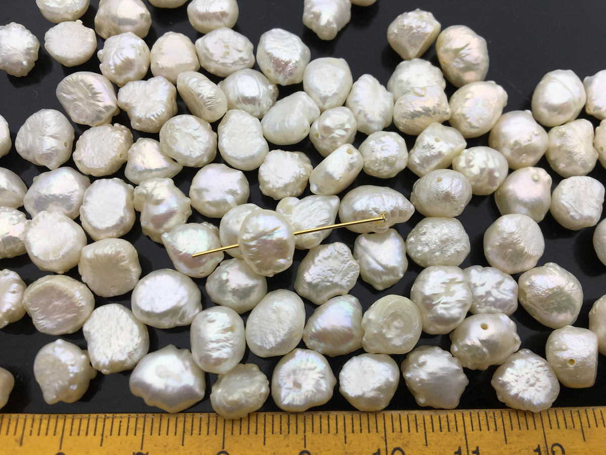 30pcs AA+ 7-8mm White Rosebud Freshwater Pearls,0.7mm through hole,ZS-119-8