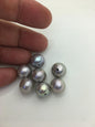 7pcs AAA/AA+ 13-14mm gray button near round freshwater pearls,2.2mm large hole,RP13-T10