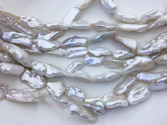 AA+ 9-14mm white Thick Keshi Biwa Pearl Necklace,ZS-200-120-14