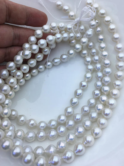 AA+ 9-11mm white short teardrop freshwater pearls, Christmas, for pearl necklace, LR10-T6
