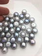 10pcs AAA 12.5-13.5mm Gray button freshwater pearls,half hole,BTN13-T3