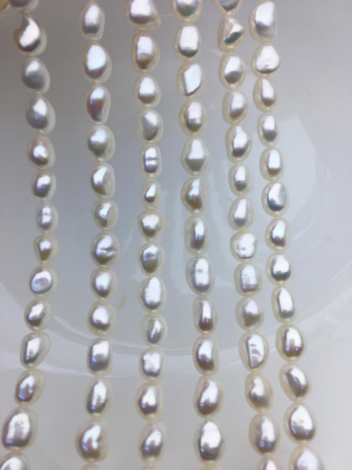 AA+ 6.5-7.3mm white nugget freshwater pearls,irregular nugget freshwater pearl strand,LM7-T4