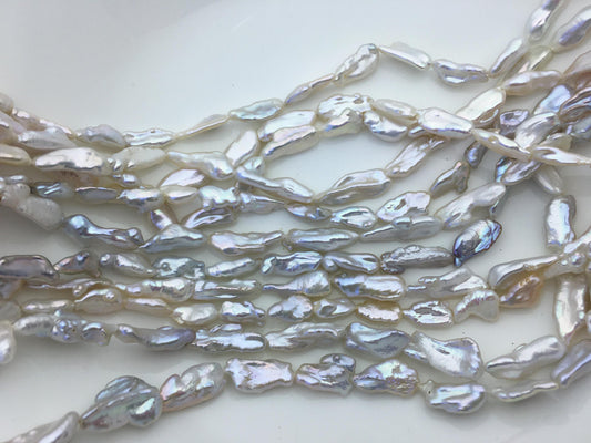AAA 5-9mm white Keshi Biwa Pearl Necklace,ZS-200-120-19