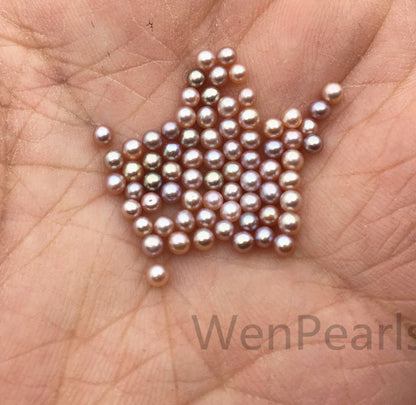 AAA 2.3-2.5mm purple round seed freshwater pearls,half hole,tiny pearl supply,good quality,no hole,through hole,RP2-3A-4