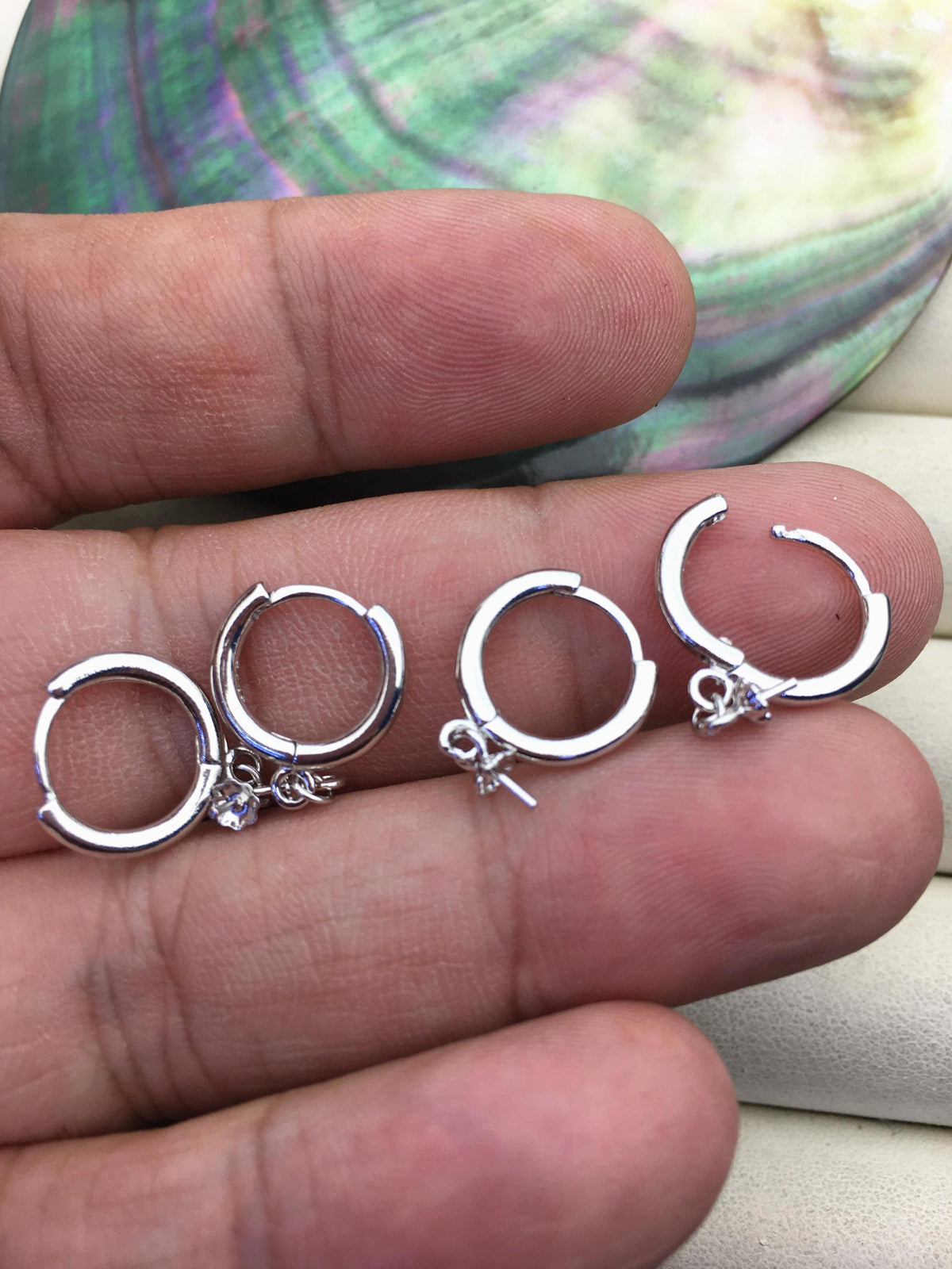 Heavy high quality S925 Sterling Silver clip earrings, 925 solid silver earwires, for dangle earrings, DIY, wholesale, ASL-ER-001