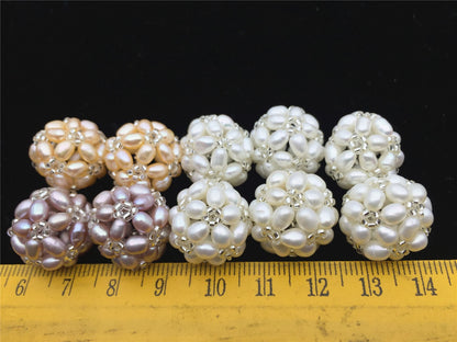 1pc 18mm pearl ball, Loose Handmade Pearl Balls, Freshwater Pearl Ball, Pearl white Pearl Ball, White Potato Bead Loose Freshwater Pearl, APL-003