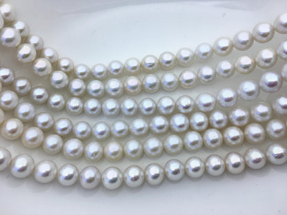 AAA- 10-12mm white round freshwater pearls, loose pearl beads, round pearl string, pearl necklace DIY jewelry material, RP11-3A-6