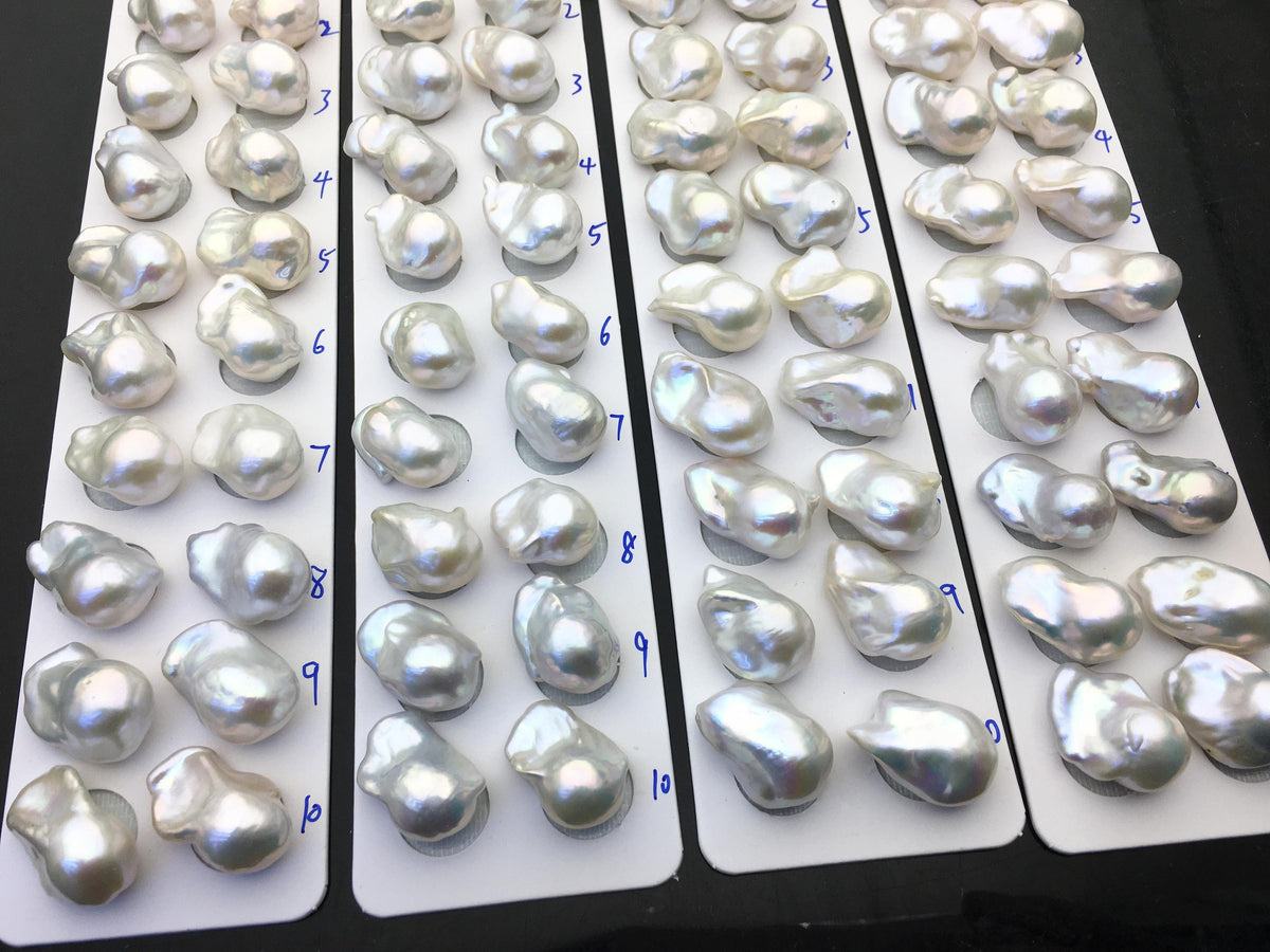 1 pair AAA 13-17x19-24mm White Flame ball Pearl Pairs - large Baroque freshwater pearl pairs,FL15-3A-8-4
