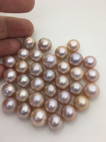 17pcs AA+ 12-14mm natural color round/near round Edison Freshwater Pearl,no hole,ED11-T1-4