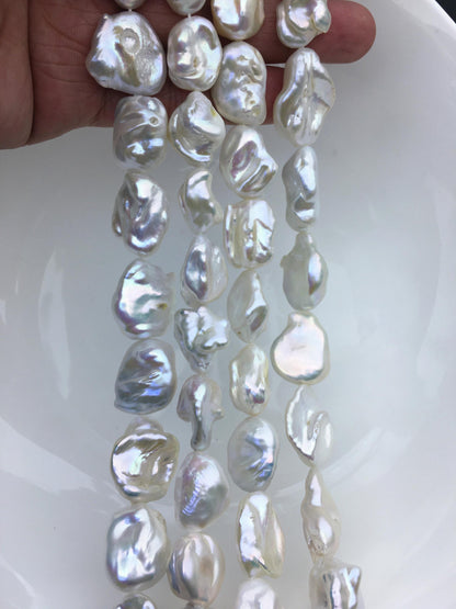 AA+ 14-16mm white thick keshi Freshwater Pearl, DIY Loose Freshwater Pearl, wholesale price, china wholesale pearl, ZS-200-112