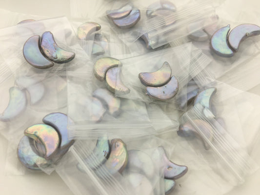 1 pair AAA 8-9x16-18mm Gray Moon Banana Shape Freshwater Pearl White loose Beads Pair,wholesale,ZS-103-37-22