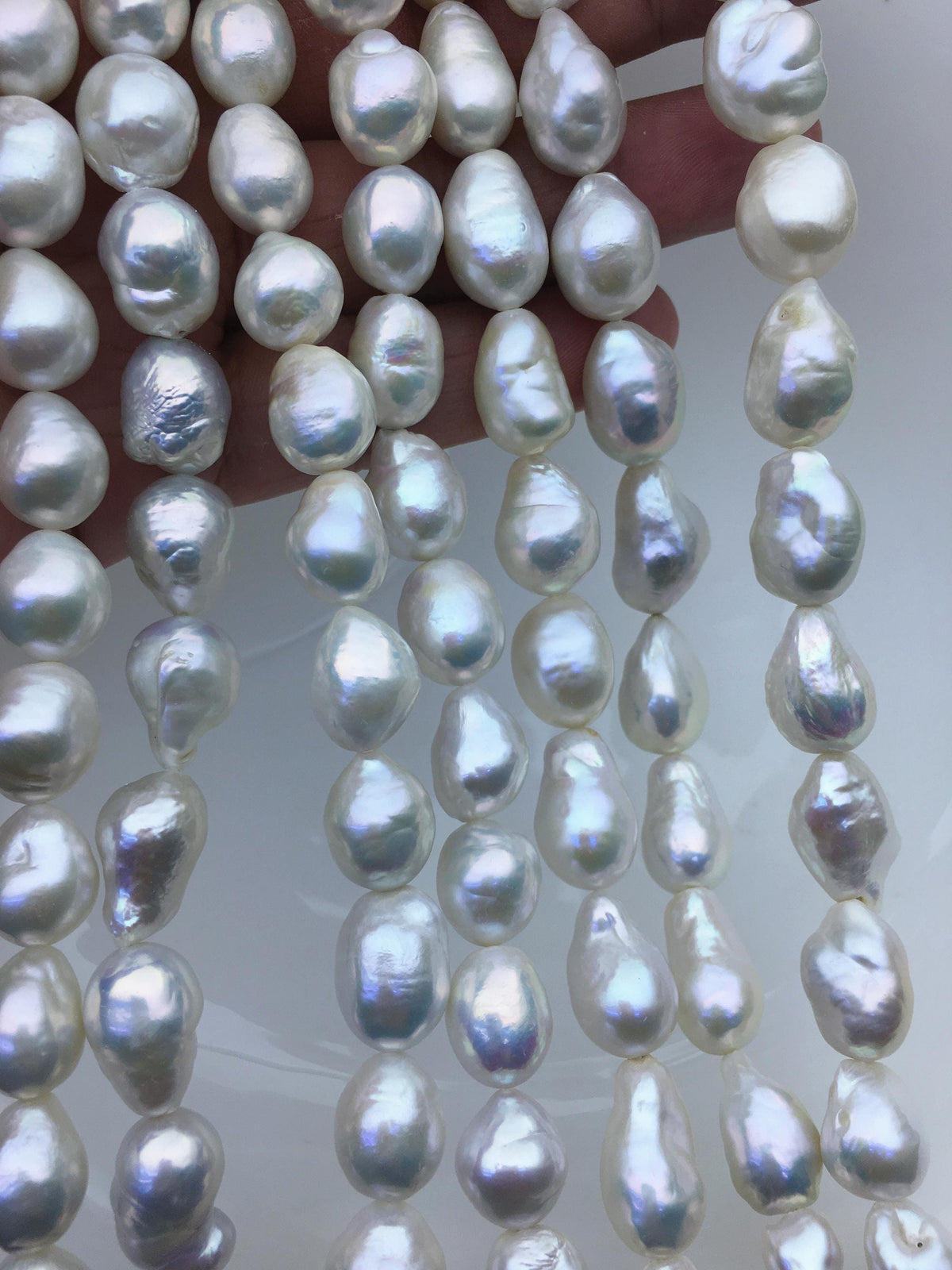 1 strands AA+ 11-13mm big white baroque drop Edison Freshwater Pearl,ED12-2A-5-16