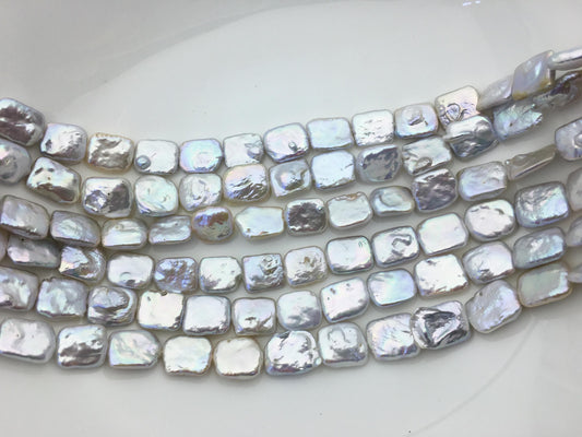 AAA 11-13x15-17mm White Rectangle Block Freshwater Pearl,ZS-119-1