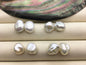 1 pair AAA+ 10-11mm White Thick keshi pearls Pair, for make stud earrings, baroque pearl, loose pearl beads, very high luster, ZS-127-62-27