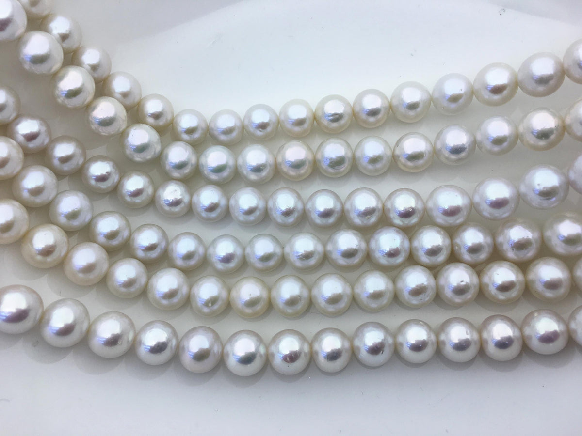 AAA- 10-12mm white round freshwater pearls, loose pearl beads, round pearl string, pearl necklace DIY jewelry material, RP11-3A-6