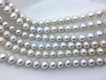 AAA- 10-12mm white round freshwater pearls, loose pearl beads, round pearl string, pearl necklace DIY jewelry material, RP11-3A-6