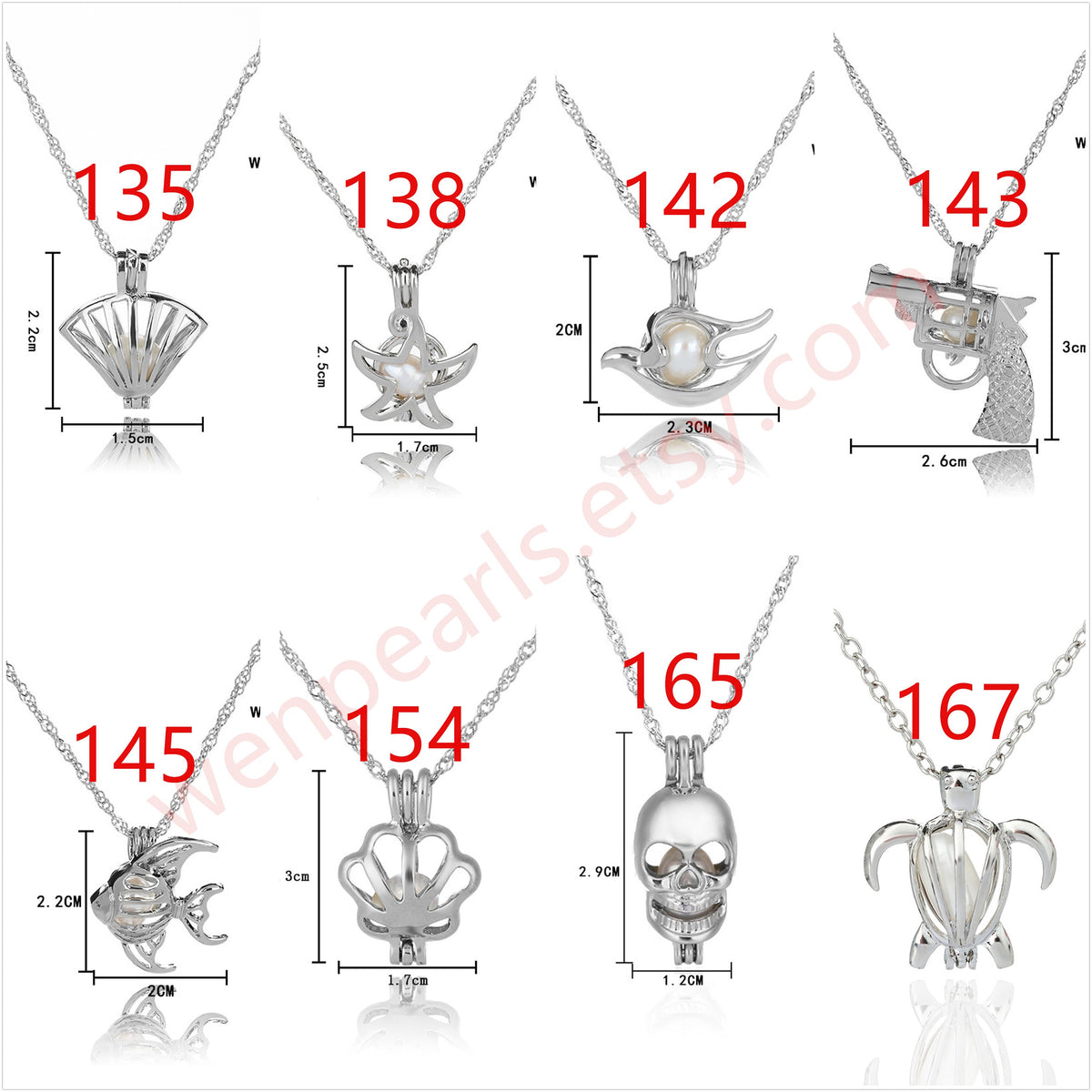 New 2PCS Cage Freshwater Pearl Pendant with Chain, Pearl Cage Pendant Necklace, Locket Cage pendants For Pearl Oysters With Pearls, AAL-001
