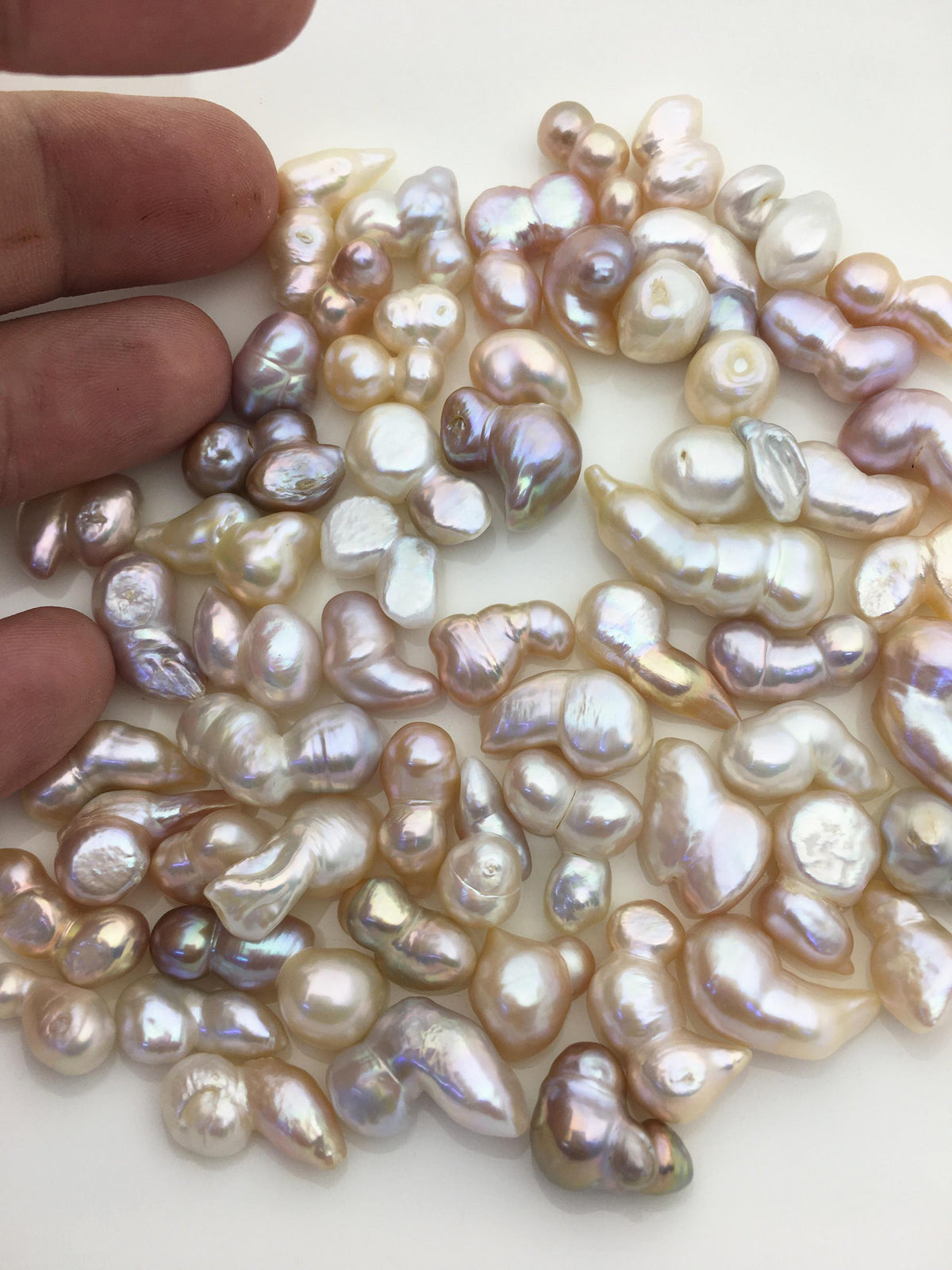 57pcs AAA 7-12mm natural color baroque freshwater pearls, no hole,ZS-T54