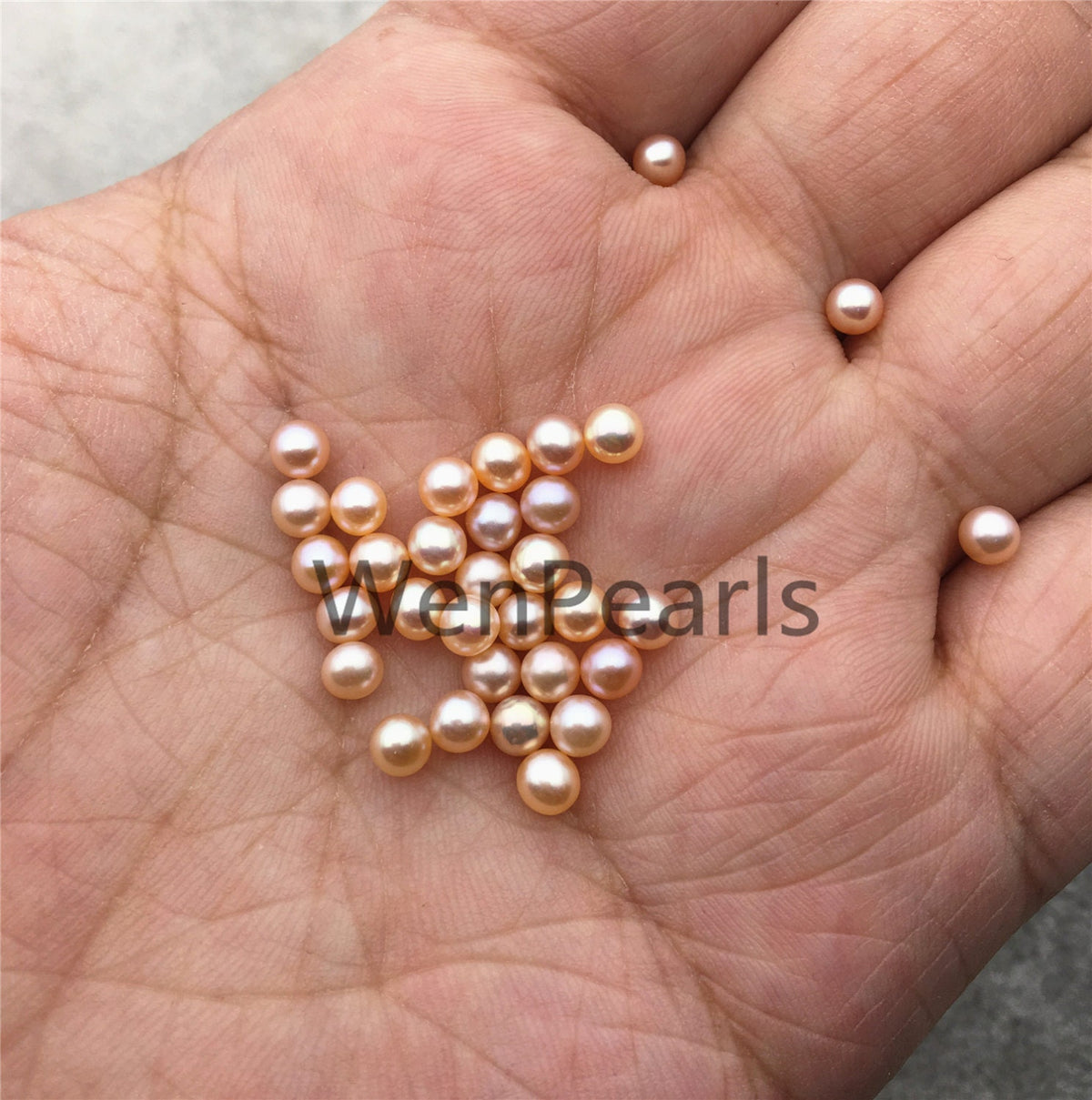 5pcs AAA 4-4.5mm pink/purple seed pearl bead, small freshwater round loose pearl wholesale, tiny pearl supply, half hole, no hole, RP4-3A-5