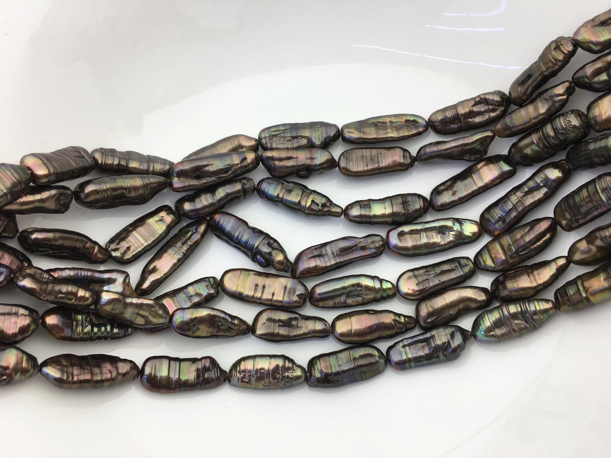 AA+ 11-13mm big black thick biwa Pearl Necklace,Genuine Fresh Water Pearl,Wedding Necklace,Mothers Day,ZS-80-10-12