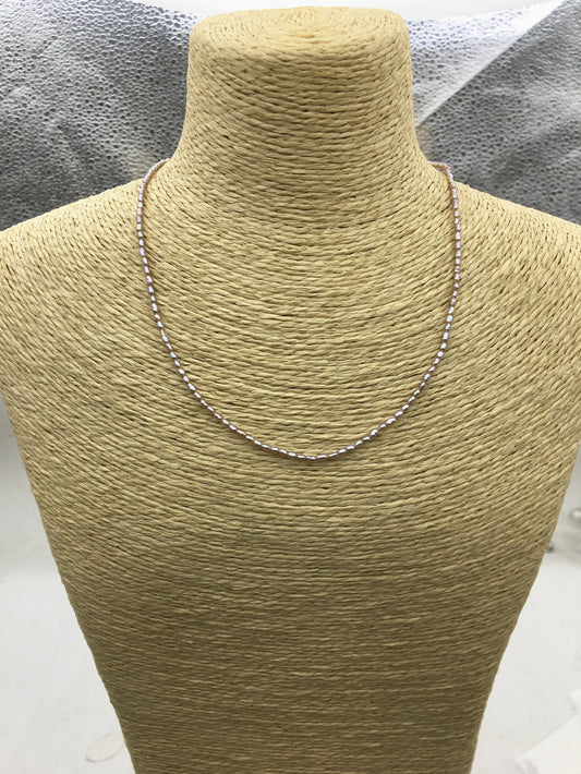 14.5+2'' AA+ 1.8-2mm tiny gray rice freshwater Pearl necklace, genuine freshwater Pearl necklace, Natural Pearl Necklace, NPN1-146