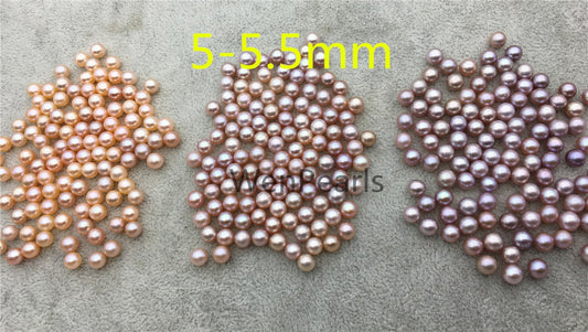 AAA 5-5.5mm pink peach purple round freshwater pearls, white freshwater round loose pearl wholesale, tiny pearl supply, RP5-3AY-GJ-2
