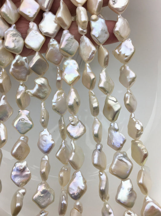 AA 13-14mm white square Shape Freshwater Pearl,ZS-113-4