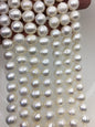 AA 10.4-11mm white Near Round potato freshwater pearls, 1.5mm, 2.0mm, 2.2mm, 2.5mm, 3.0mm big hole, pearl for DIY, CR10-2A-SLWc-1