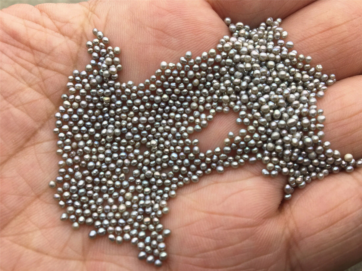 10pcs AAA 1.5-1.8mm gray near round freshwater seed pearls,no hole,Cultured pearl,diy pearl beads,birthday,RP1-3A-16-2