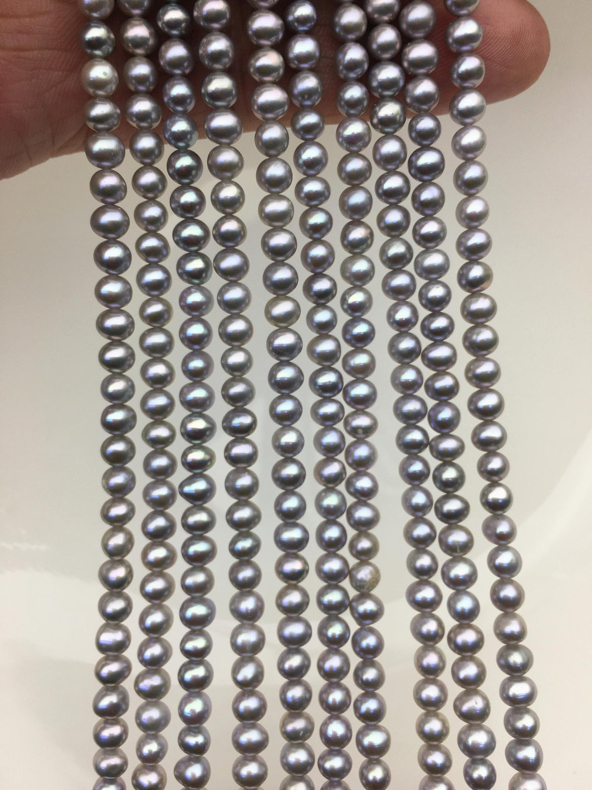 AAA 4-4.5mm gray near round freshwater pearls,4mm seed pearl,RP4-T6