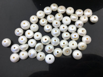 20pcs AA+ 12-14mm Big white button freshwater pearls, 2mm large hole, Rondelle pearl Beads, loose freshwater pearl, DIY material, SM13-2A-1