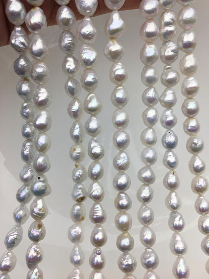 AA 7-8mm white baroque rice freshwater pearls, Cultured white freshwater pearls beads, pearl necklace, pearl wholesale, LR7-T8