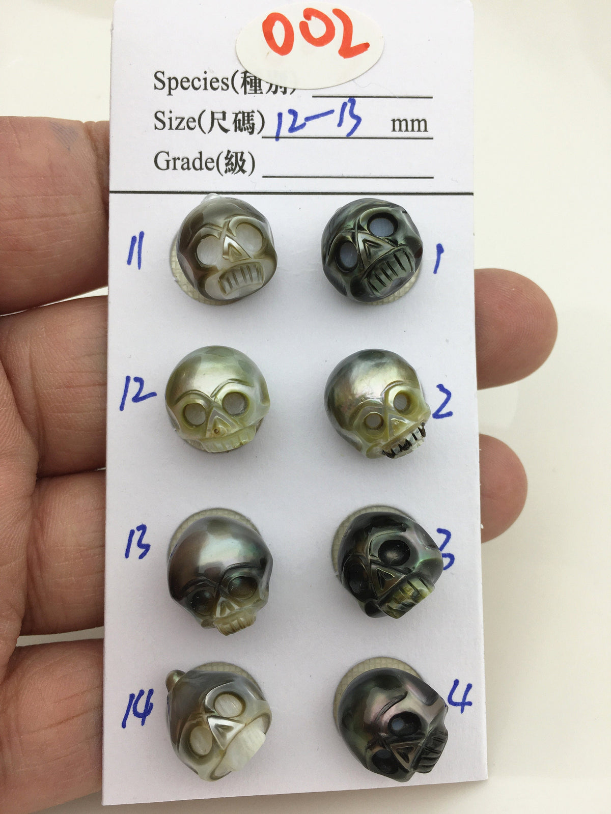 1pc 12-14mm Big Tahitian HandMade Carved Skull Sea Pearl Beads For necklace pendant earrings, Natural Color, Diy pearl, CAC-SKU-015-1