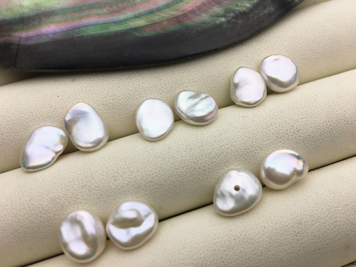 AAA 7/8/9/10mm White keshi pearls Pair,for make stud earrings,baroque pearl,loose pearl beads,very high luster,ZS-127-32
