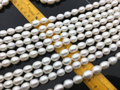 AA+ 9.4-10.4mm*11.5-13mm Oval Freshwater pearls,diy pearl beads,white rice pearl,LR10-2A-7