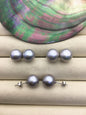 1 pair AAA 10-11mm gray round edison pearl stud earrings, S925 Sterling Silver stud earrings, wedding pearl earrings, SE3-T9-26