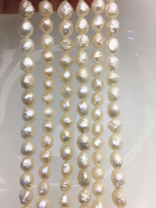 AAA 8-9mm natural ivory thorn freshwater pearl,LM8-T2