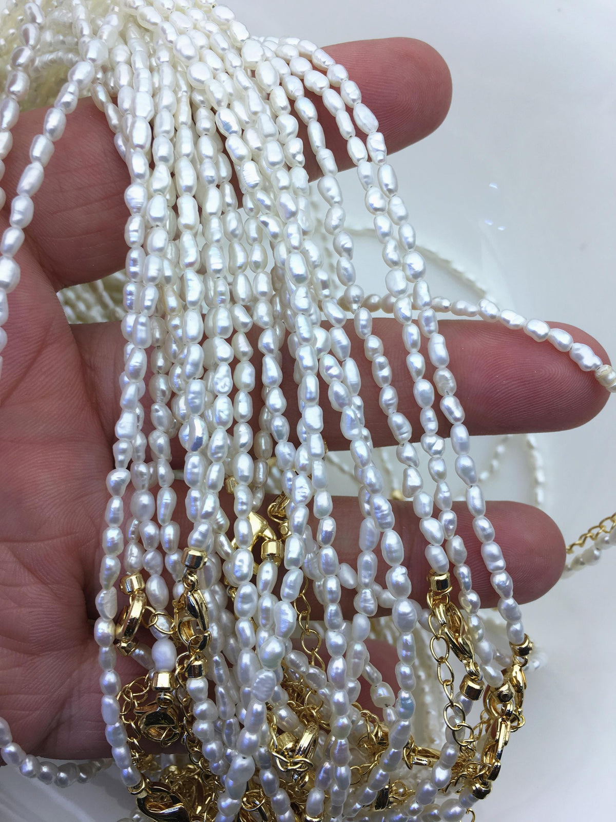 White Nugget Freshwater Pearl Necklace, 2.5–3mm, 15.8 in + 2 in Extension — NPN1-T52