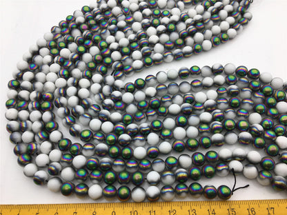 Golden/Green/Black 8mm Round Beads 15" Full Strand Wholesale Gemstones,G13-OTH-14