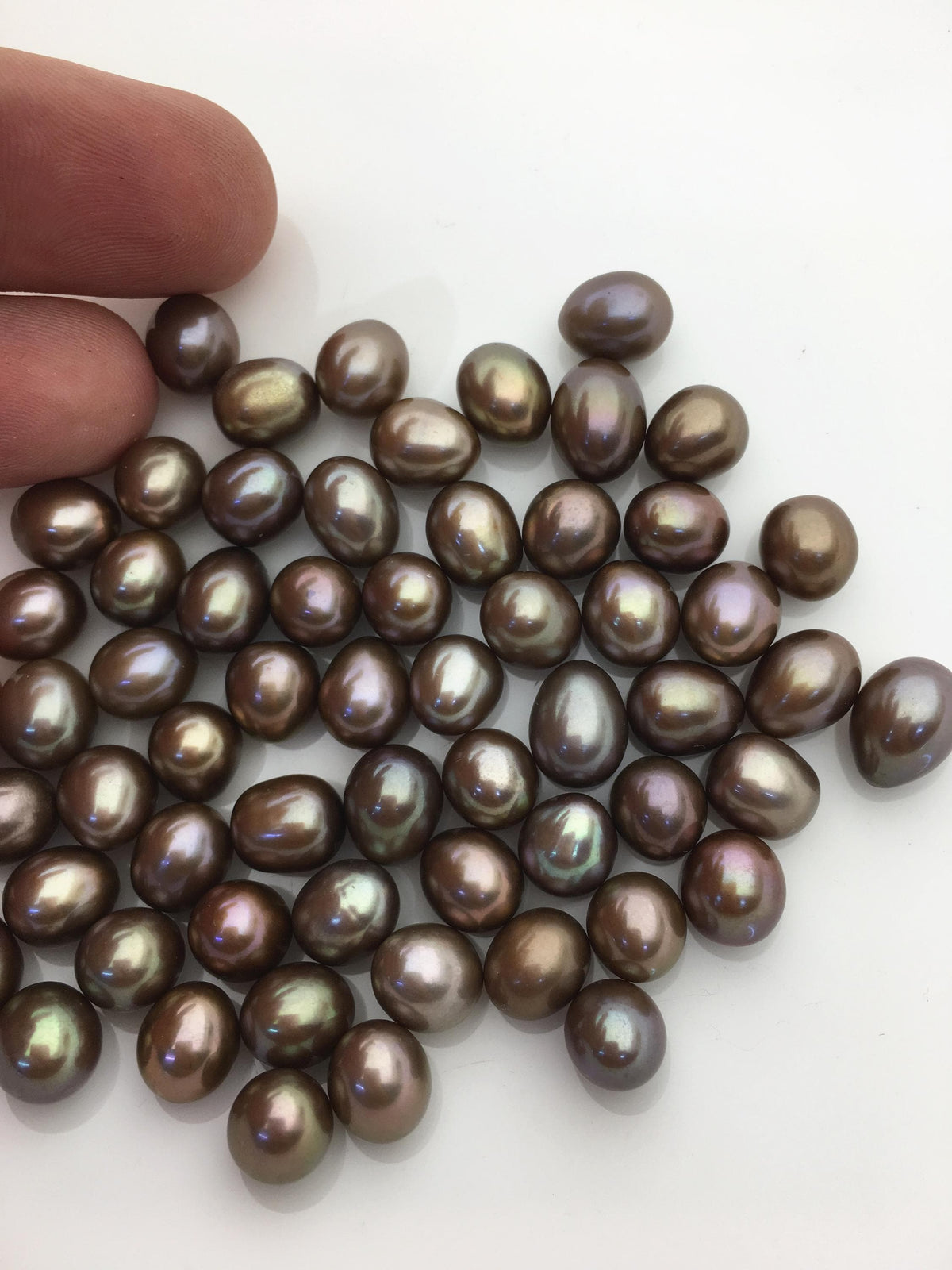 20pcs AAA 8-8.5mm brown rice freshwater pearls,no hole,LR8-T10