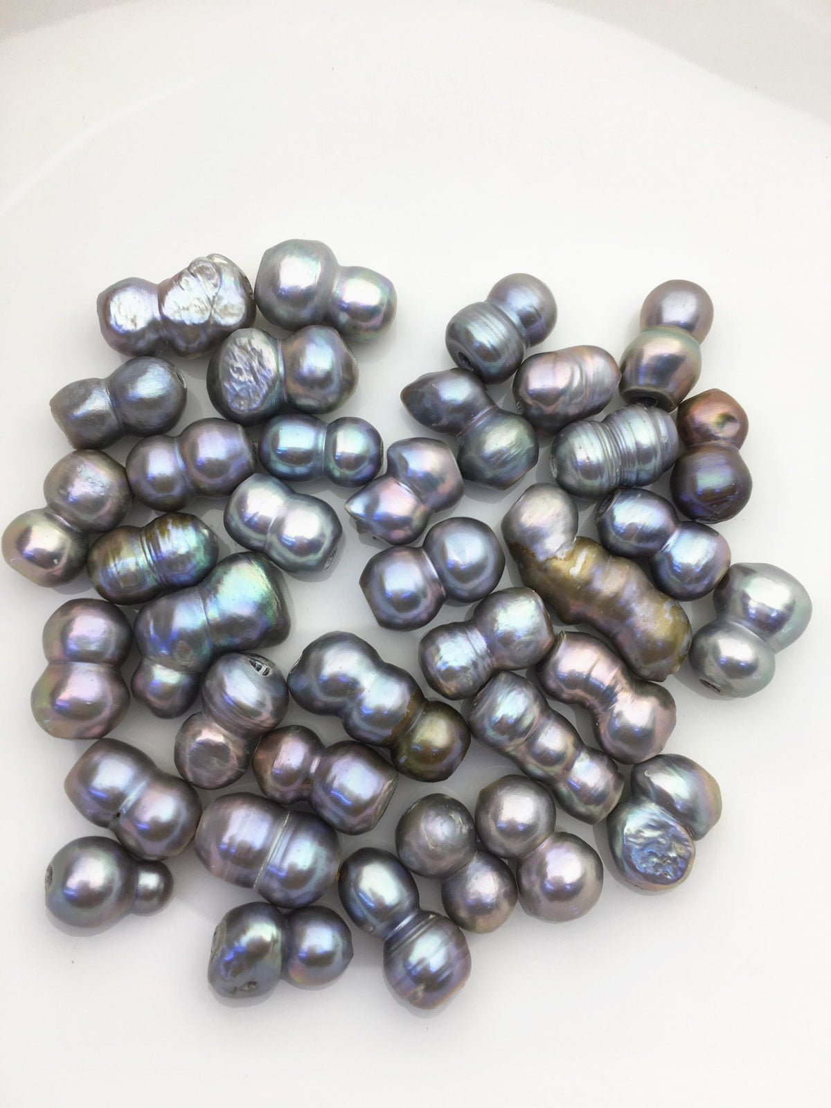 35pcs AA+ 9-11mm gray baroque freshwater pearls, 2.2mm large hole,ZS-T47