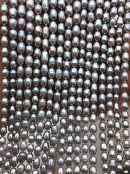 AAA 4-4.5mm gray rice freshwater pearls,Cultured pearl necklace,DIY pearl,Valentine's Day gift,LR4-3A-13