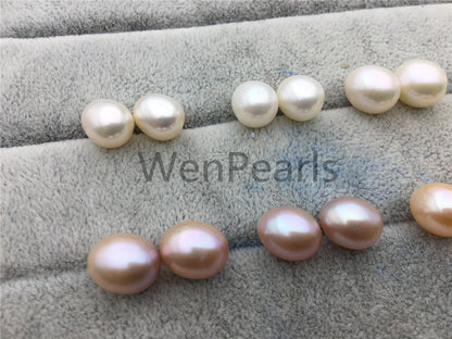 AAA 10-11mm big white/pink/lavender rice freshwater pearls, rice pearl earrings, tear drop pearl earrings, dangle pearl earrings, LR10-3A-6