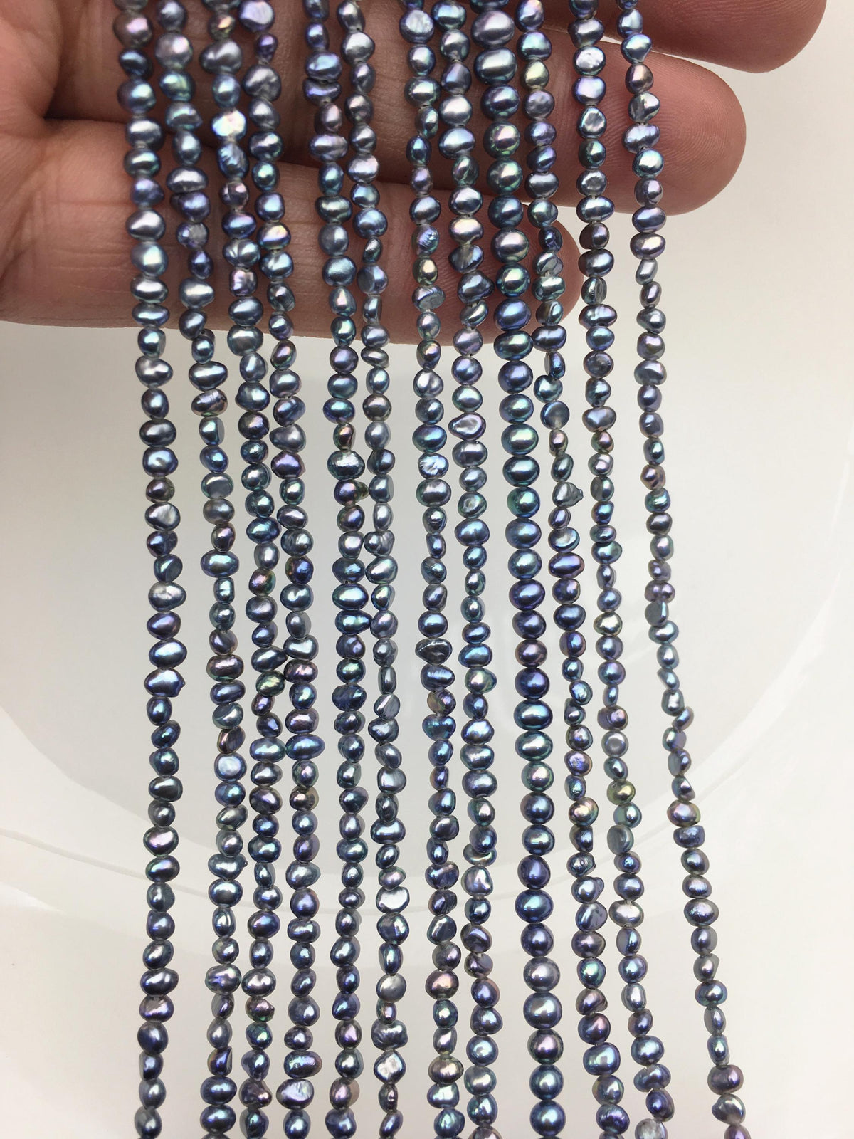 AAA 2-3mm black blue nugget seed pearls, irregular nugget freshwater pearl strand, cheap price, pearl factory china, LM2-3A-4