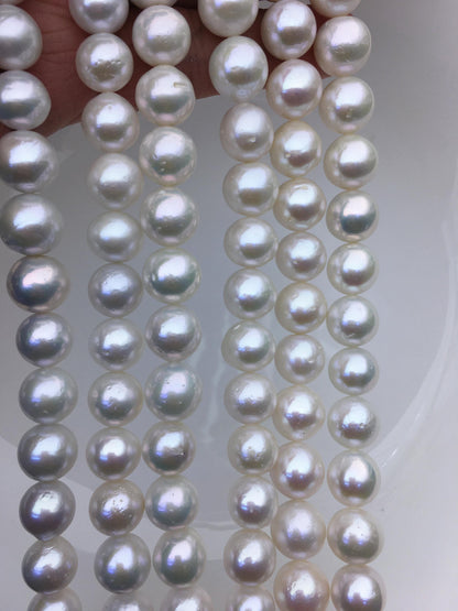 AA+ 10-12mm big white round freshwater pearls,large hole,Birthday,Graduation, mother day pearl gift,RP10-2A-1