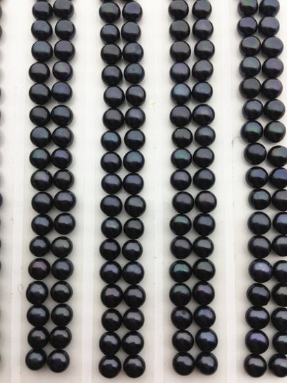 10 pairs AAA 4-4.5mm black button round pearls pairs,loose pearls,BTN4-4A-4