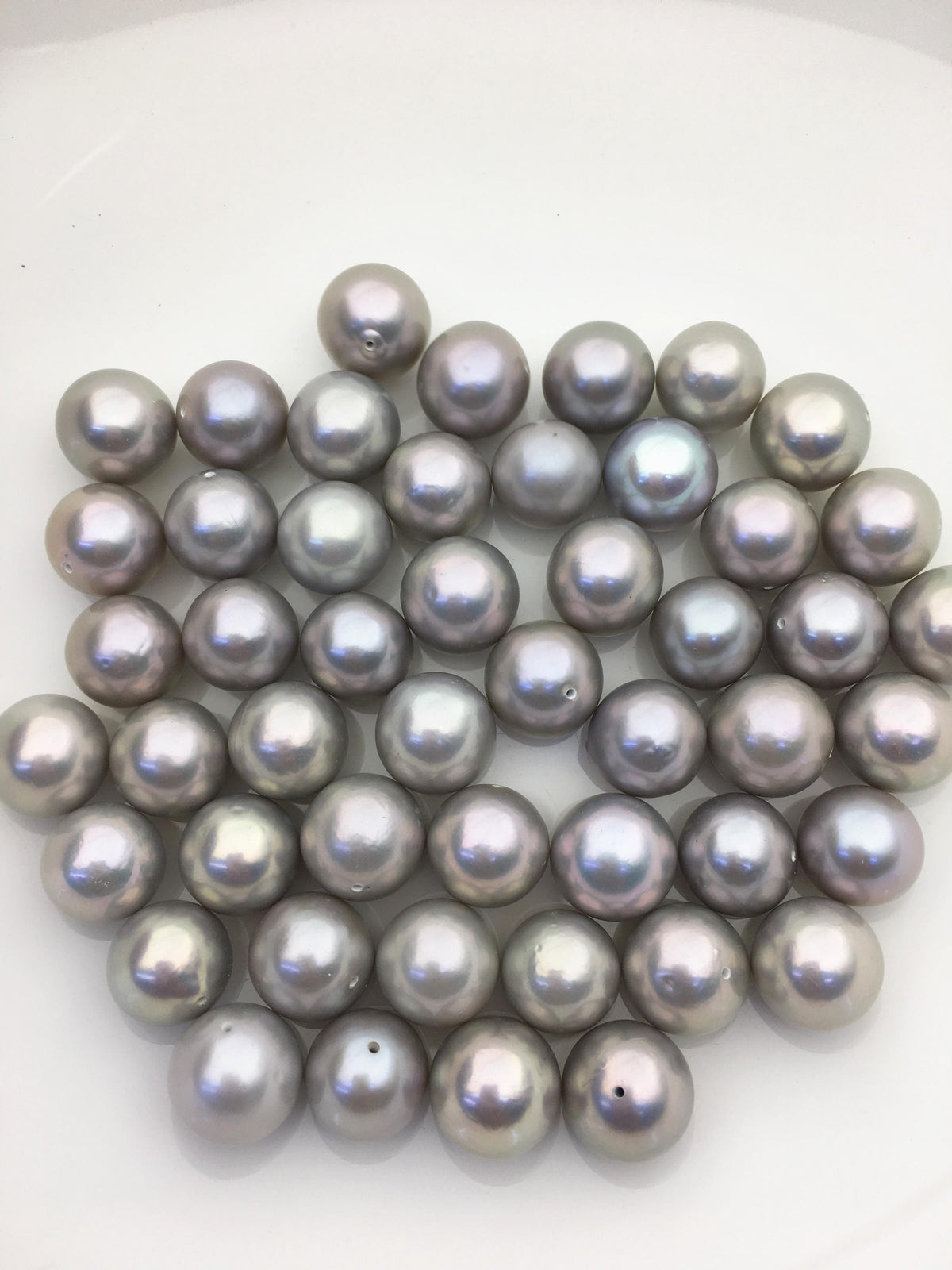 5pcs AAA/AAA- 12-13mm Gray Round edison freshwater pearl,half hole,RP12-T4