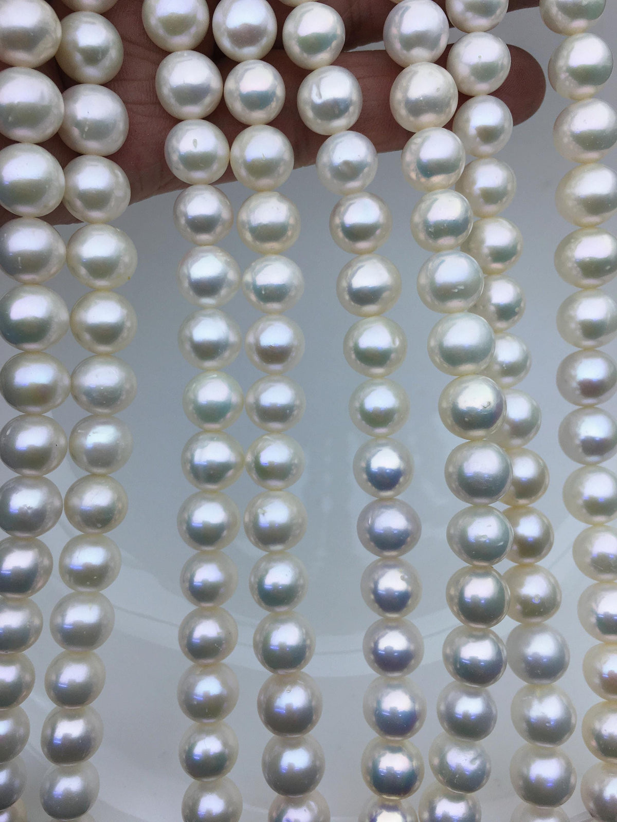 AA+ 9.4-10.3mm white round freshwater pearls,Graduation, mother day pearl gift,RP10-2A-7